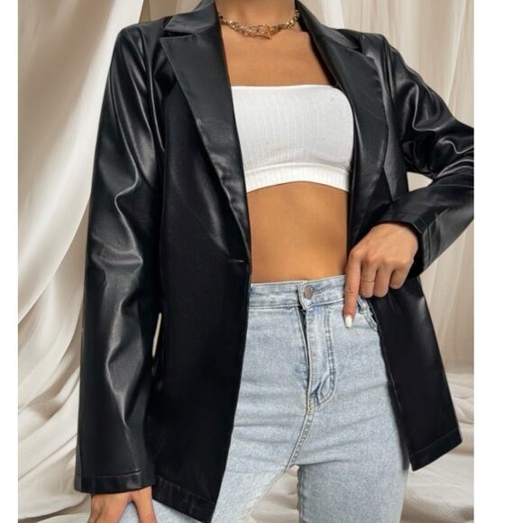 NWOT Perfect Condition Butter soft Lambskin Faconnable Blazer Jacket WOMEN’s XL - Picture 1 of 16